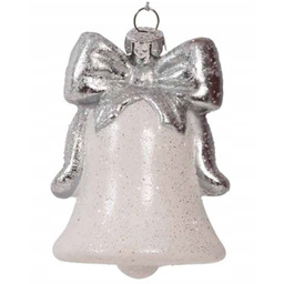 Bombka choinkowa Biały Dzwoneczek - 9 cm -