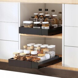 Szuflada Teleskopowa Regulowana Półka Wysuwana Wkład Szafki Kuchennej