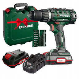 Wiertarko-wkrętarka Akumulatorowa Parkside Zestaw Aku 2Ah Ładowarka Bity