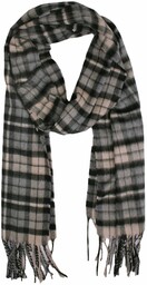 Szalik, Szary Miękki w Kratkę, Delikatny, z Frędzlami,