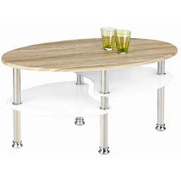 Edinos Owalna Ława Z Półkami Dąb Sonoma R1-C15