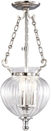 Elstead Lighting Szklana lampa wisząca Finsbury Park FP-P-S-POL-NCKL