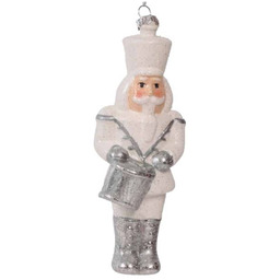 Bombka choinkowa Biały Żołnierzyk - 17 cm -