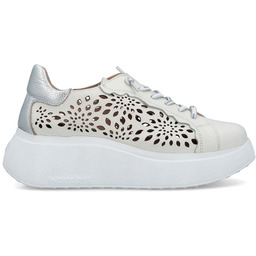 Ażurowe sneakersy damskie - WONDERS A-3641 BIAŁE