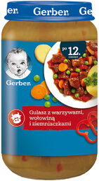 Gerber Obiadek, gulasz z warzywami, wołowiną i ziemniaczkami,