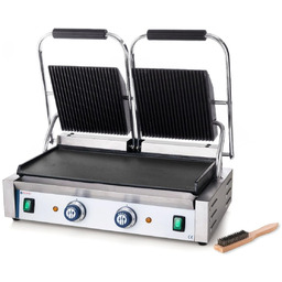 Grill kontaktowy podwójny, dół gładki 48x23 Hendi