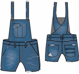 Hurley W Oceancare jeansowe spodnie ogrodniczki krótkie