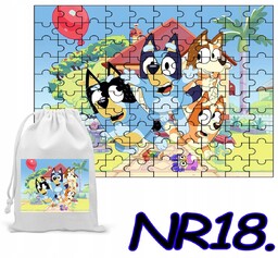 PUZZLE 70 EL. UKŁADANKA PREZENT NIEBIESKI PIESEK +