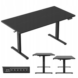 Biurko regulowane elektryczne Mark Adler czarne komputerowe LCD