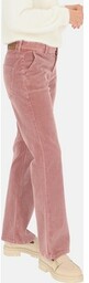 Różowe spodnie sztruksowe z kieszeniami i prostymi nogawkami