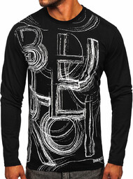Czarny longsleeve męski z nadrukiem Bolf 146743