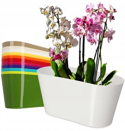 Doniczka na kwiaty owalna Pareti 27 cm, biała