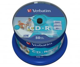 Verbatim CD-R 52x 700MB Printable cake 50 sztuk