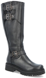 Skórzane kozaki z klamrami - TYMOTEO G1072 CZARNE