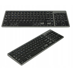 Klawiatura z blokiem numerycznym Bluetooth Qwerty membranowa lekka