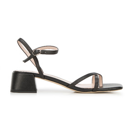 Damskie sandały skórzane z cienkimi paseczkami czarne