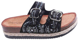 Czarne klapki damskie na niskiej platformie