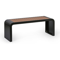 Ławka parkowa RESTO, 1200 mm, czarny/brązowy