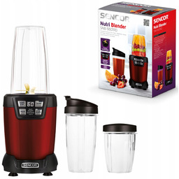 Nutri blender kielichowy 1200W 2 Butelki 800ml/1L czerwony