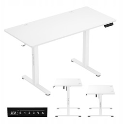 Biurko regulowane elektryczne Mark Adler białe komputerowe małe