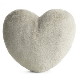 Eurofirany Poduszka dekoracyjna 45x45 Heart beżowa jasna futrzana