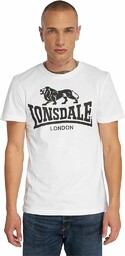 Lonsdale męska koszulka z logo, biała, duża (rozmiar