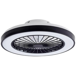 Teleo LED Wentylator sufitowy Czarny Lindby, Teleo, ściemnialny,
