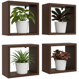 Elior Kwadratowe półki wiszące na kwiaty wenge Z2-G98