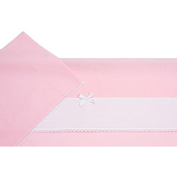 Filet 3-częściowy zestaw pościeli do wózka dziecięcego, różowy,