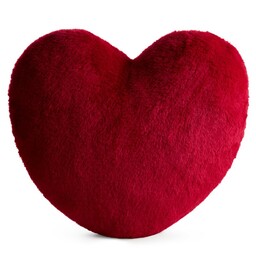 Eurofirany Poduszka dekoracyjna 45x45 Heart czerwona futrzana poduszka