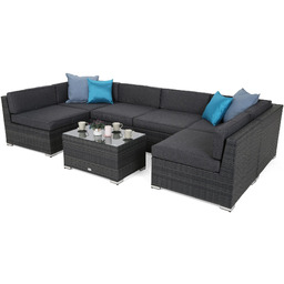 Narożnik modułowy z technorattanu Kansas Maxi Grey /