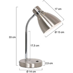 Steinhauer Lampa stołowa Spring, aluminiowy / szary /