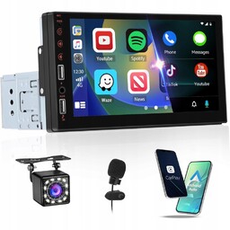 Radio Samochodowe Radioodtwarzacz 1DIN 7'' Bluetooth Android Carplay