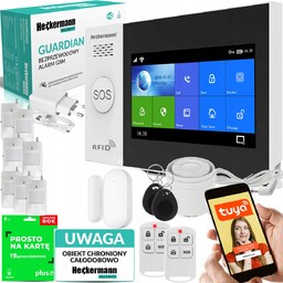Alarm Bezprzewodowy 7x Czujnik Ruchu Drzwi Okno Gsm