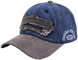 Czapka z daszkiem kaszkietówka BEJSBOLÓWKA męska JEANSOWA retro