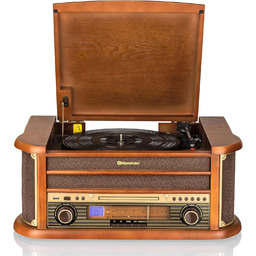 Gramofon Retro Vintage Tuner Am/fm CD Bluetooth 33/45/78