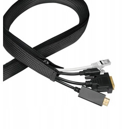 LogiLink elastyczna maskownica kabli 5.0m czarna wielokrotnego użytku