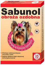 Sabunol ozdobna różowa obroża przeciw pchłom i kleszczom