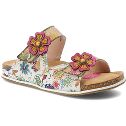 Laura Vita Klapki damskie, cholewka ze skóry naturalnej