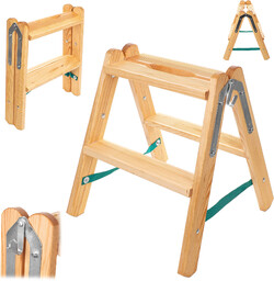 Drabinka drewniana dwustronna Larsos 2 stopnie