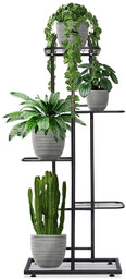 Kwietnik metalowy czarny 5-poziomowy 96 cm