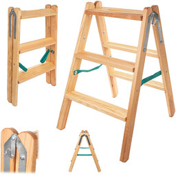 Drabinka drewniana dwustronna Larsos 3 stopnie