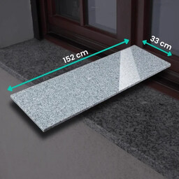 Parapet granitowy szary polerowany G603 New 152x33x2 cm