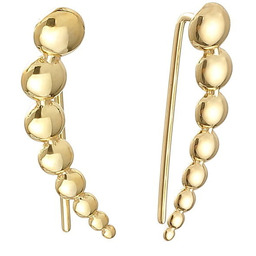 Srebrne kolczyki nausznice pozłacane kuleczki 925