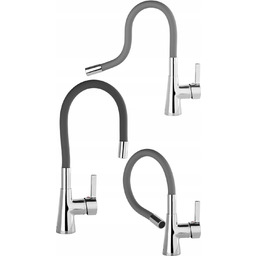 Bateria Kuchenna Elastyczna Wylewka Stojąca Szara