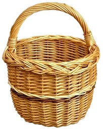 Lakierowany koszyk wiklinowy na grzyby, śr. 20 cm