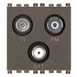 Gniazdo TV-FM-SAT bezpośrednie, 3 wyjścia, 1 dB, metal,