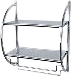 WENKO Stojak ścienny Chrome-2 półki, 2 elastyczne wieszaki