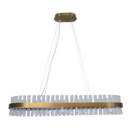 MONAKO piękny złoty żyrandol LED z kryształami 100cm