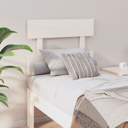 vidaXL Wezgłowie łóżka, białe, 93,5x3x81 cm, lite drewno